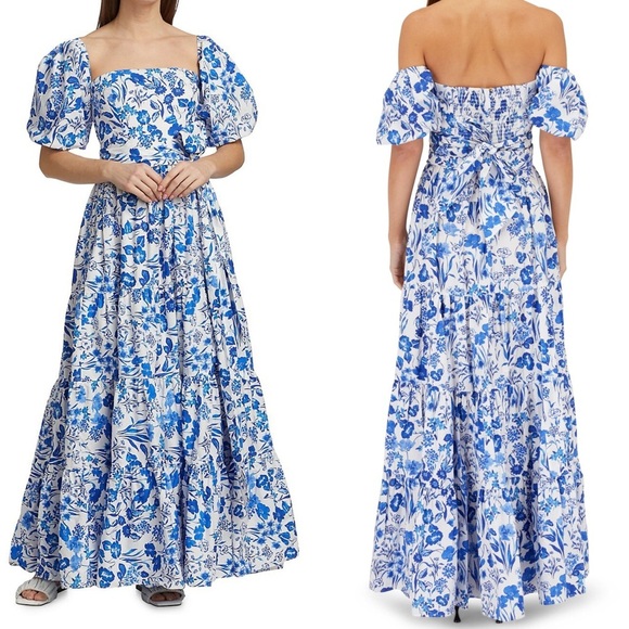 Cara Cara Wethersfield Dress Floral Garden Blue - 0 - Picture 2 of 8